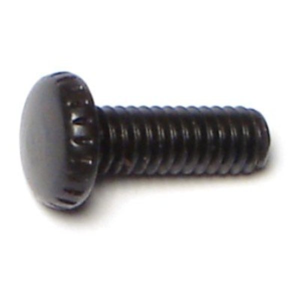Midwest Fastener Thumb Screw, #8-32 Thread Size, Knurled, Black Oxide Steel, 1/2 in Lg, 25 PK 76147